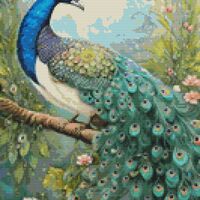 Peacock Cross Stitch Pattern - Thumbnail 1