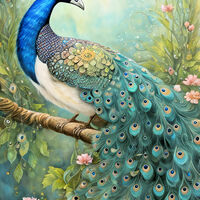 Peacock Cross Stitch Pattern - Thumbnail 2