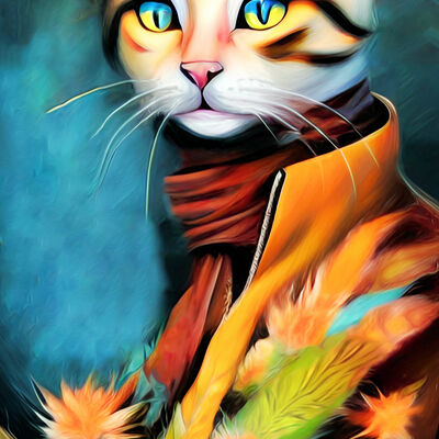 Artist cat cross stitch pattern