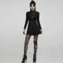  WOMEN BLACK GOTH LONG SLEEVE DAILY WEAR DRESS-1