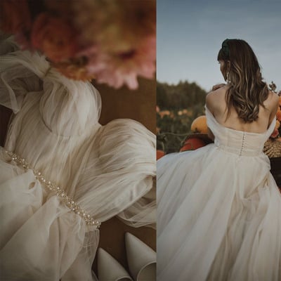 Vintage wedding dresses bridal gown off shoulder  - Thumbnail 1