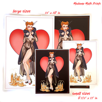 Madame Moth MonsterGirl Mothman Cryptid Pinup Print - Thumbnail 1