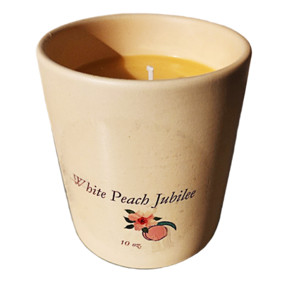 White peach jubilee candle