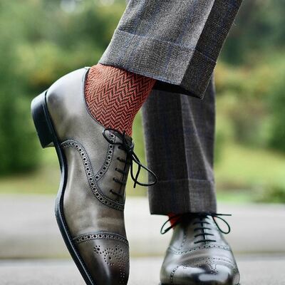Elegant style handmade premium choice gray oxfords formal shoes for men's 7-13 us - Thumbnail 1