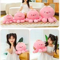 Pink Octopus Plush Toy - Thumbnail 4