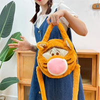 Strawberry Bear Cartoon Plush Bag - Thumbnail 3