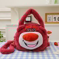 Strawberry Bear Cartoon Plush Bag - Thumbnail 5