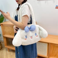 Cute Cartoon Kuromi Shoulder Bag Plush Bag - Thumbnail 4