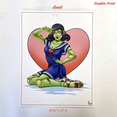 Zombae monstergirl pinup print