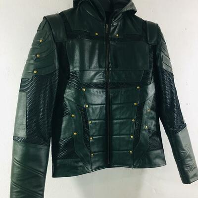 Crafted leather handmade black hooded leather motorcycle jacket