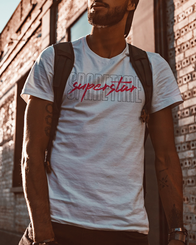 "Red Script" Superstar Shirt
