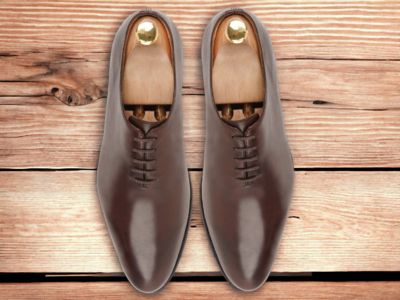 Handmade Men's Leather Dark Brown Lace up Dress Shoes