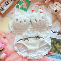 Plush Soft Bear Bra Panty Set - Thumbnail 1