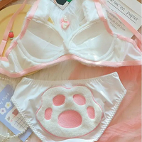 Cute Cat Paw Love Plush Lingerie Set - Thumbnail 3