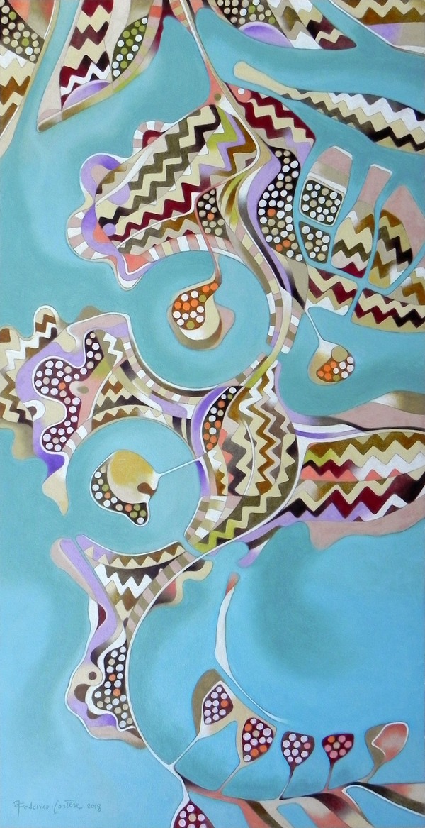 Imaginary map. Original oil painting