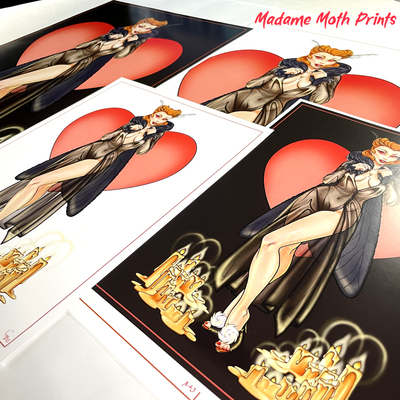 Madame moth monstergirl mothman cryptid pinup print