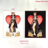Madame Moth MonsterGirl Mothman Cryptid Pinup Print - Thumbnail 3