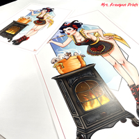 Mrs. Krampus MonsterGirl Folklore Pinup Print - Thumbnail 3