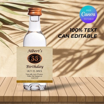 Mini party favors titos label vodka customized label canva editable
