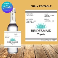 Casamigos Reposado 750ML Bottles Label Fully Editable, Bridesmaid Label, Bridesmaid Label Canva Editable - Thumbnail 1