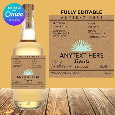 Casamigos reposado 750ml bottles label fully editable, bridesmaid label, bridesmaid label canva editable