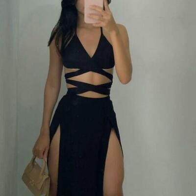 Sexy a line split prom dress evening dress - Thumbnail 2