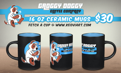"Groggy Doggy" -- Coffee Mugs