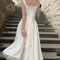 A Line Straps Ivory Prom Dresses - Thumbnail 1