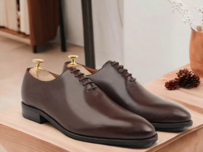 Handmade Men's Brown Leather Lace up Dress Shoes