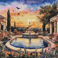 Fountain Cross Stitch Pattern - Thumbnail 1