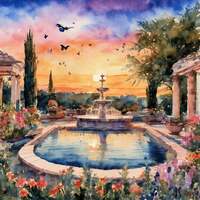 Fountain Cross Stitch Pattern - Thumbnail 2