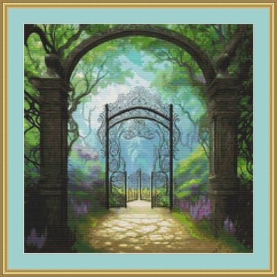 Garden gate cross stitch pattern - Thumbnail 4
