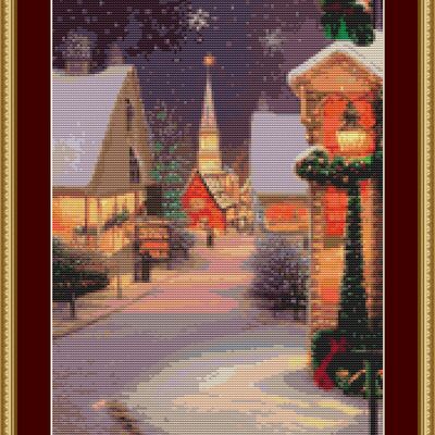 A christmas night cross stitch pattern