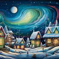 At Night Cross Stitch Pattern - Thumbnail 2