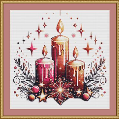 Candles cross stitch pattern