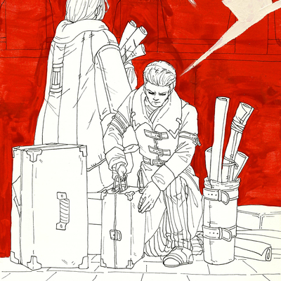 Stamatin brothers [pen + paint original]