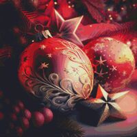 Christmas Baubles Cross Stitch Pattern - Thumbnail 1