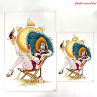 Sun Scream MonsterGirl Vampire Pinup Print - Thumbnail 1