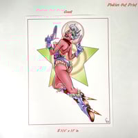 Pinkies Out MonsterGirl Alien Cowgirl Pinup Print - Thumbnail 2