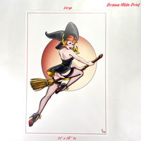 Broom Hilda MonsterGirl Witch Print - Thumbnail 1