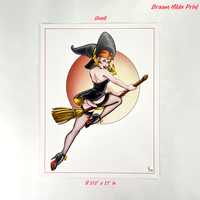 Broom Hilda MonsterGirl Witch Print - Thumbnail 2