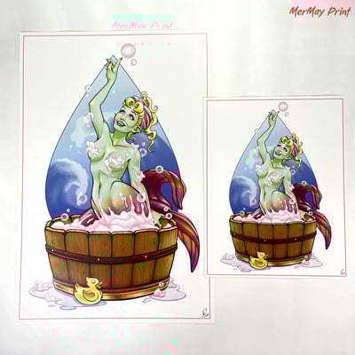 Mermay monstergirl mermaid pinup print