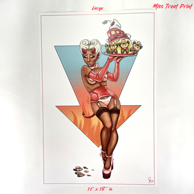 Miss treat monstergirl succubus pinup print