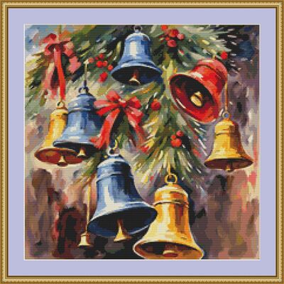Christmas bells cross stitch pattern