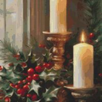 Christmas Candles Cross Stitch Pattern - Thumbnail 1
