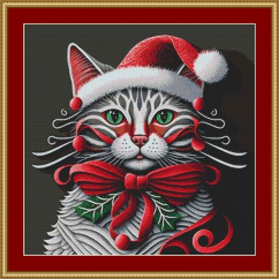 Christmas cat cross stitch pattern - Thumbnail 5