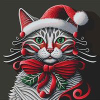 Christmas Cat Cross Stitch Pattern - Thumbnail 1