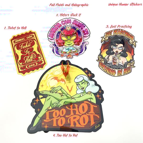 Unique Humor Holographic Stickers