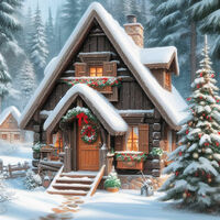 Christmas Cottage II Cross Stitch Pattern - Thumbnail 2