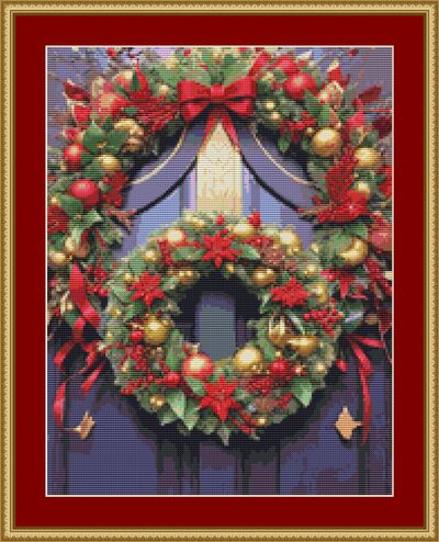 Christmas Door Cross Stitch Pattern
